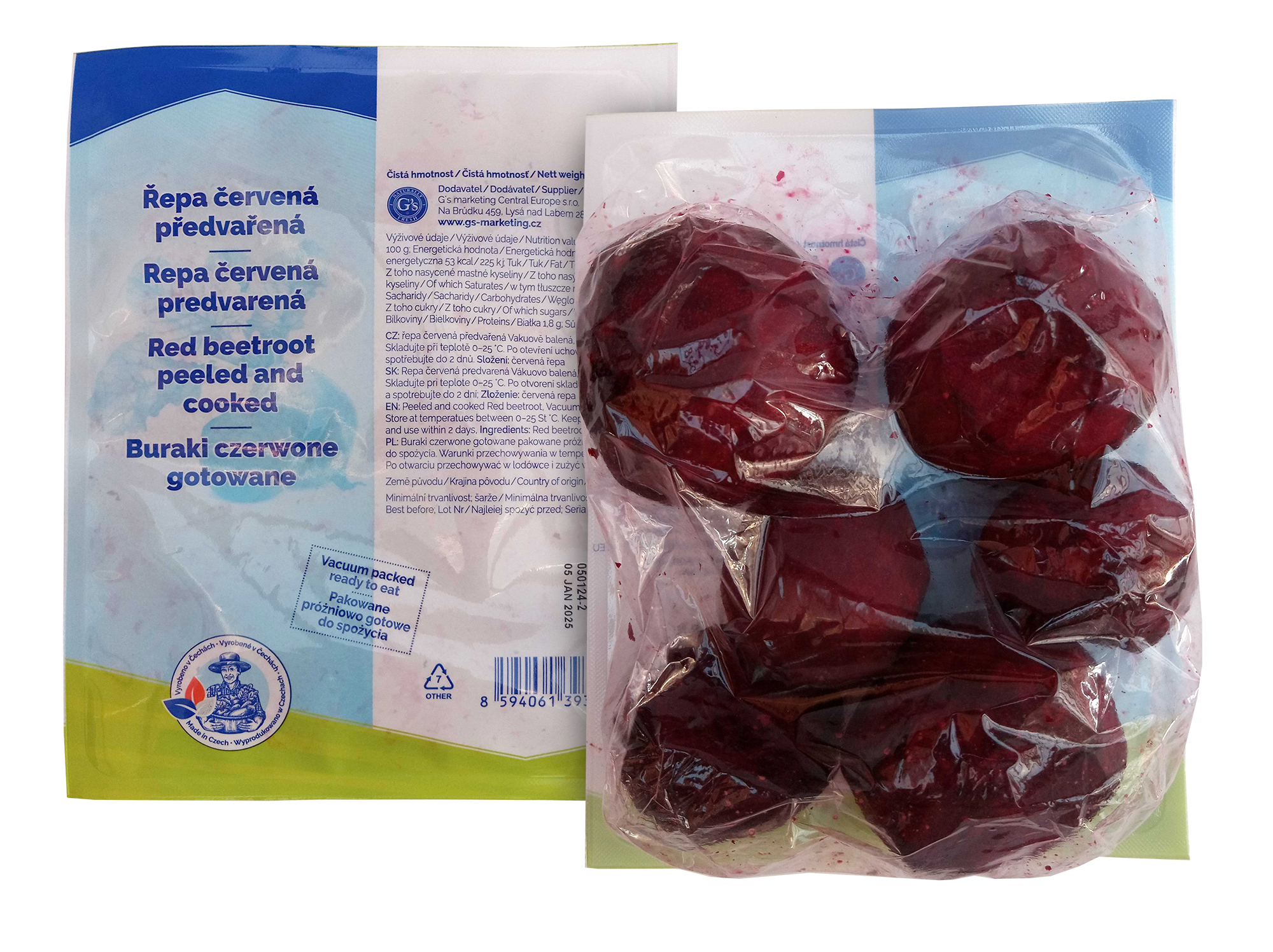 Řepa červená předvařená, balení