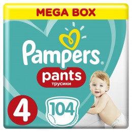 Pampers Pants plenkové kalhotky (velikost 4) 104 ks