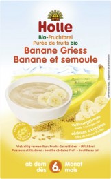 Holle BIO Organická ovocná kaše banán-krupice vhodná od 6. měsíce věku
