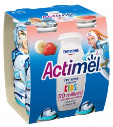 Danone Actimel ActiKids jogurtové mléko banánovo-jahodové 4x100g