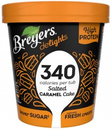 Breyers Delights Salted Caramel Cake proteinová zmrzlina v kelímku