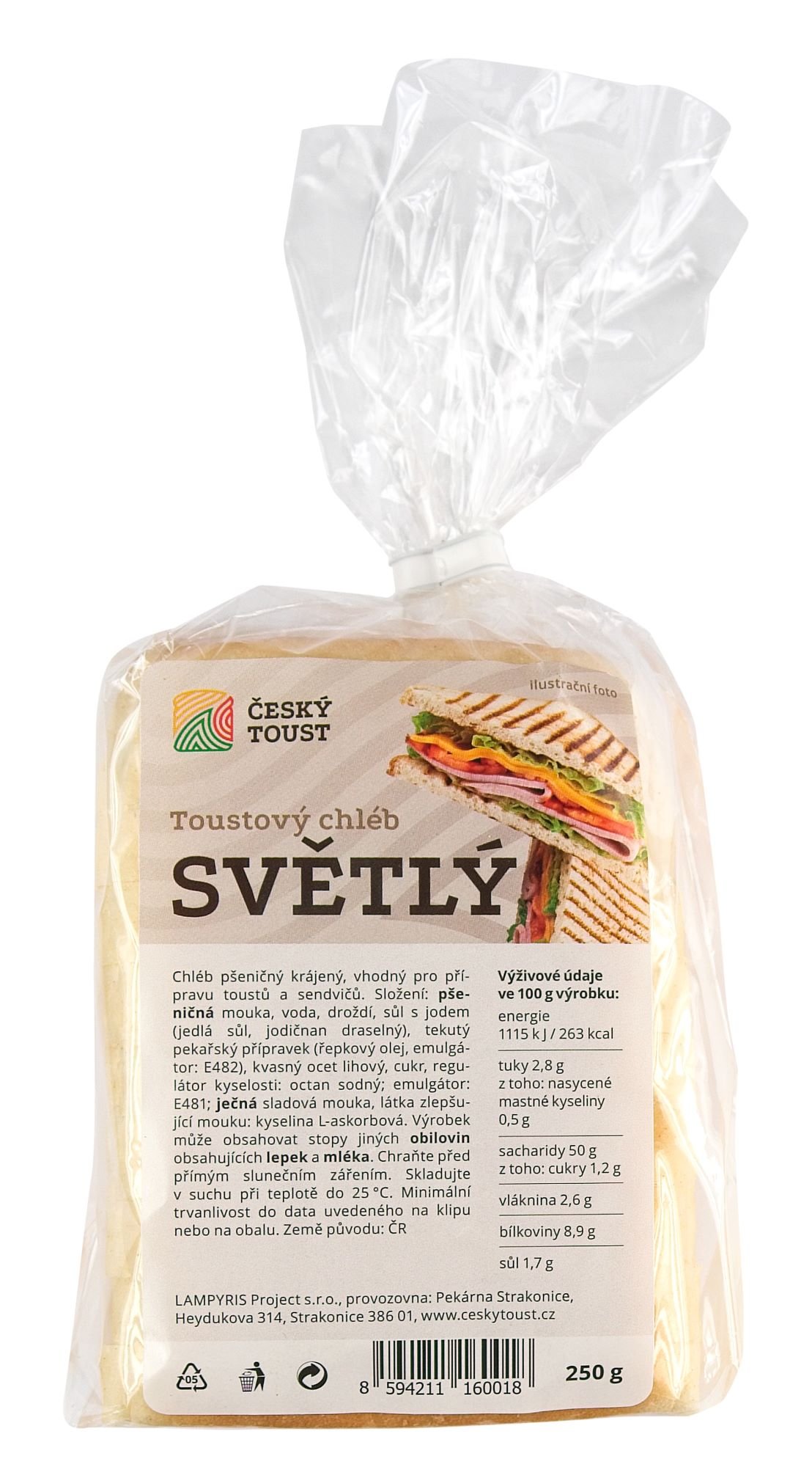 Český toust Toustový chléb světlý