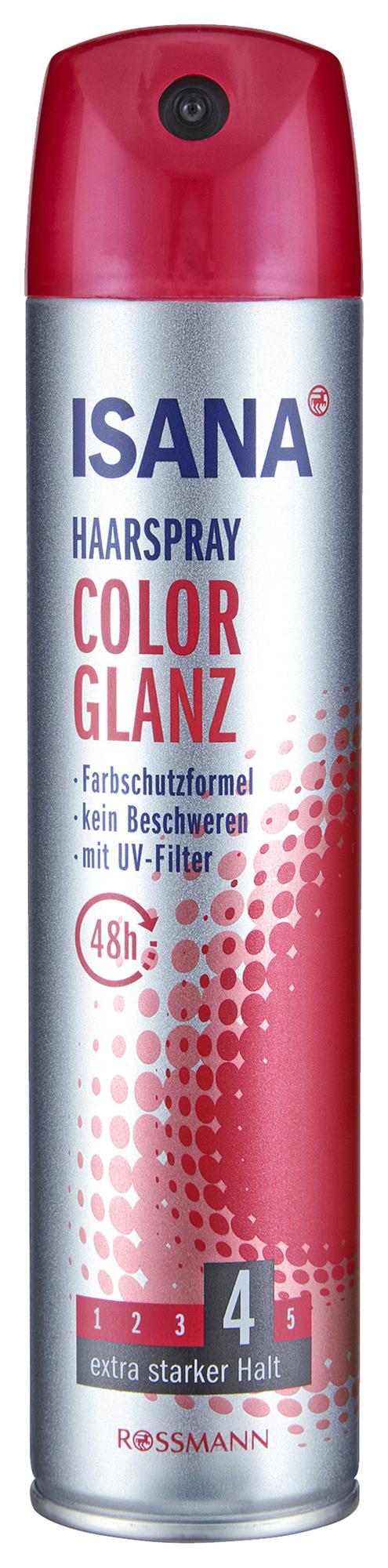 Haarspray Color Glanz, 4 extra starker Halt - Isana - 250 ml