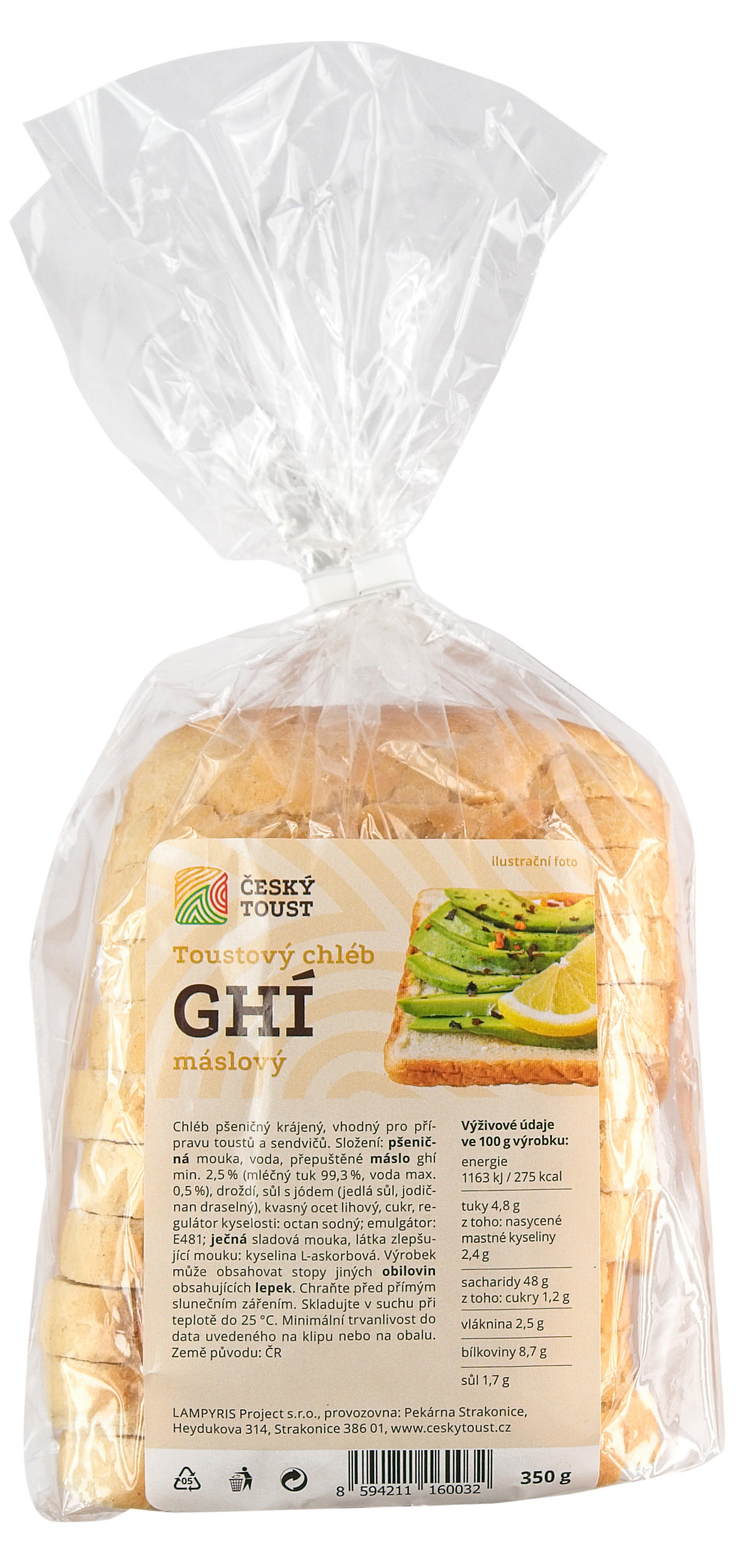 Český toust Toustový chléb máslový ghí
