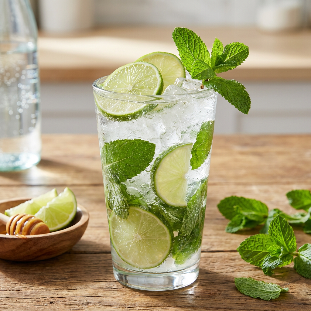 Osvěžující nealkoholické Virgin Mojito s bublinkami