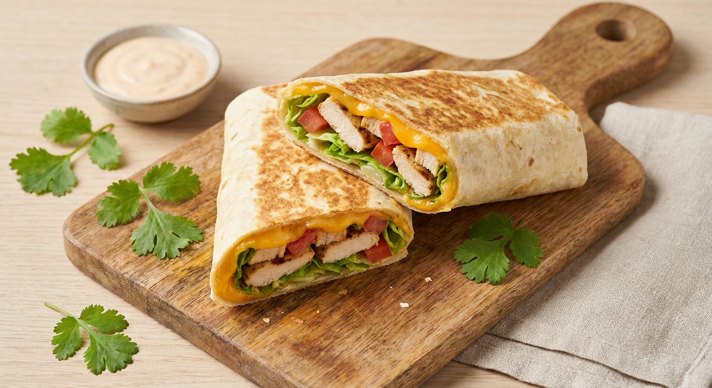 Zapečená kukuřičná tortilla s rozteklým sýrem