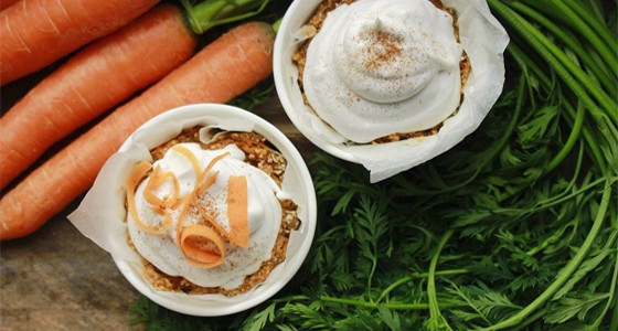 Raw mrkvové cupcakes
