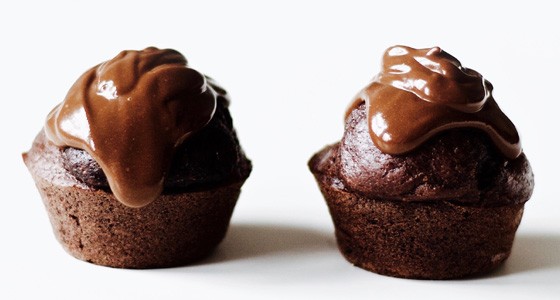 Banánové muffiny s čokoládovou ganache