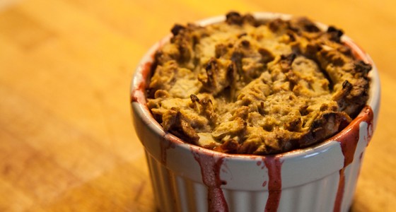 Jahodový crumble s mandlovými lupínky