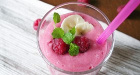 Banánovo-malinové smoothie
