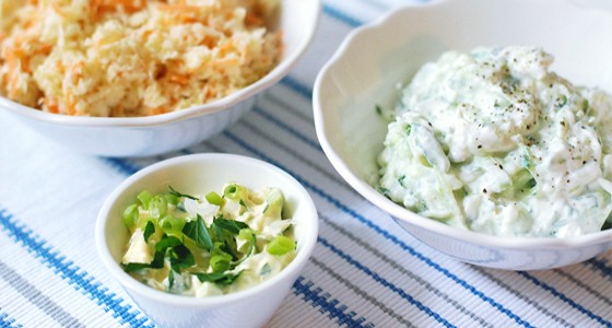 Coleslaw, Tzatziky a bylinková majonéza