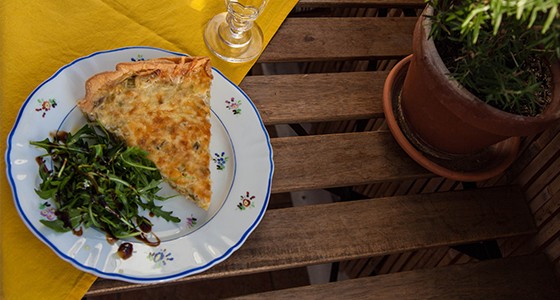 Pórkový quiche se slaninou